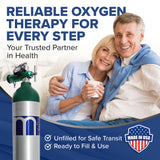 Medfex Oxygen Cylinder with CGA-870 Toggle Valve USA Made | E-Size - 682 liter capacity