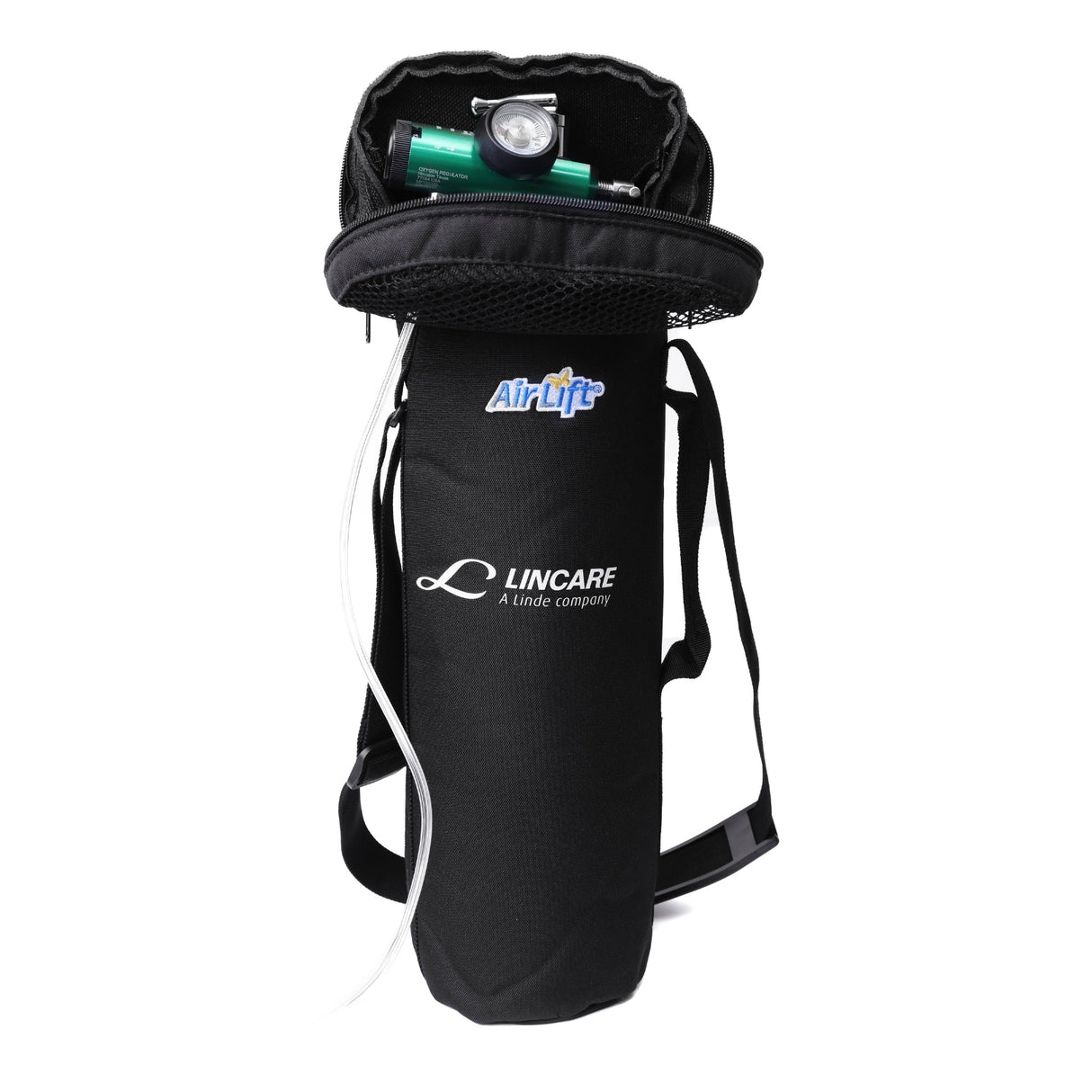 Airlift Oxygen Tank Carrier Cross-Body Shoulder Bag for Size D/M15 Cylinder Bag 02 Tank Carrier Holder for Travel/EMS (Black)