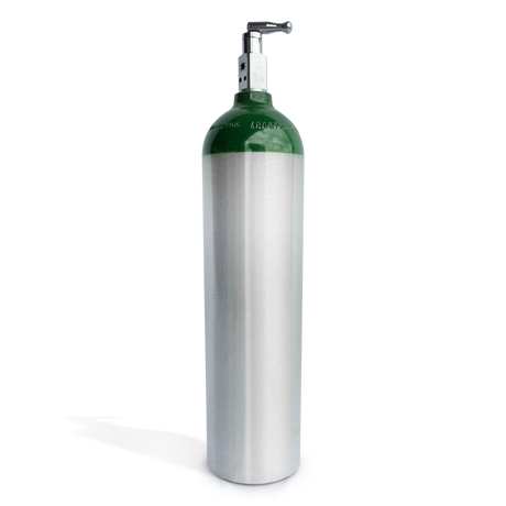 Small Portable Oxygen Tank D Size on transparent background.