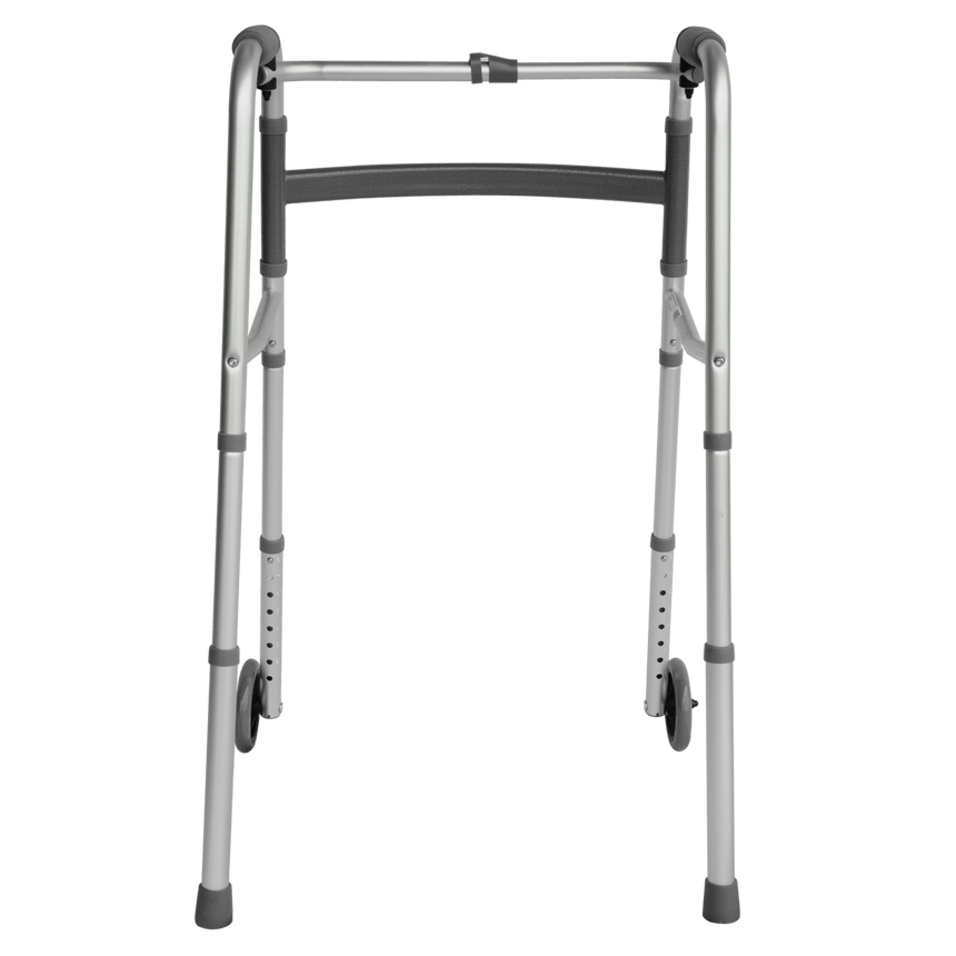 Adult Folding Walker with 5" Wheels | One Button Design - Direct Aid Health