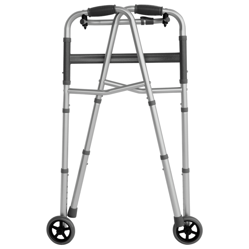 Adult Folding Walker with 5" Wheels | One Button Design - Direct Aid Health
