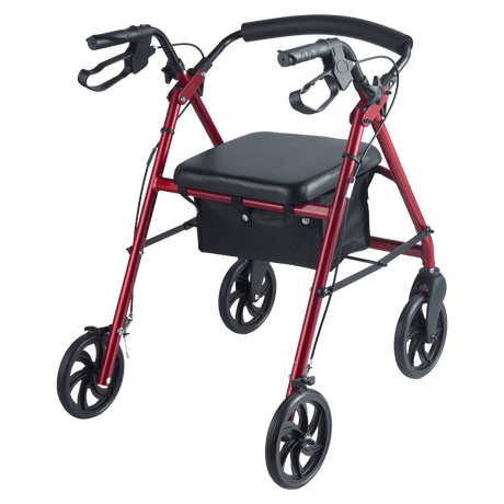 Aluminum Rollator Walker | Folding, Stable with 8” Sport Wheels | Fully Assembled - Direct Aid Health