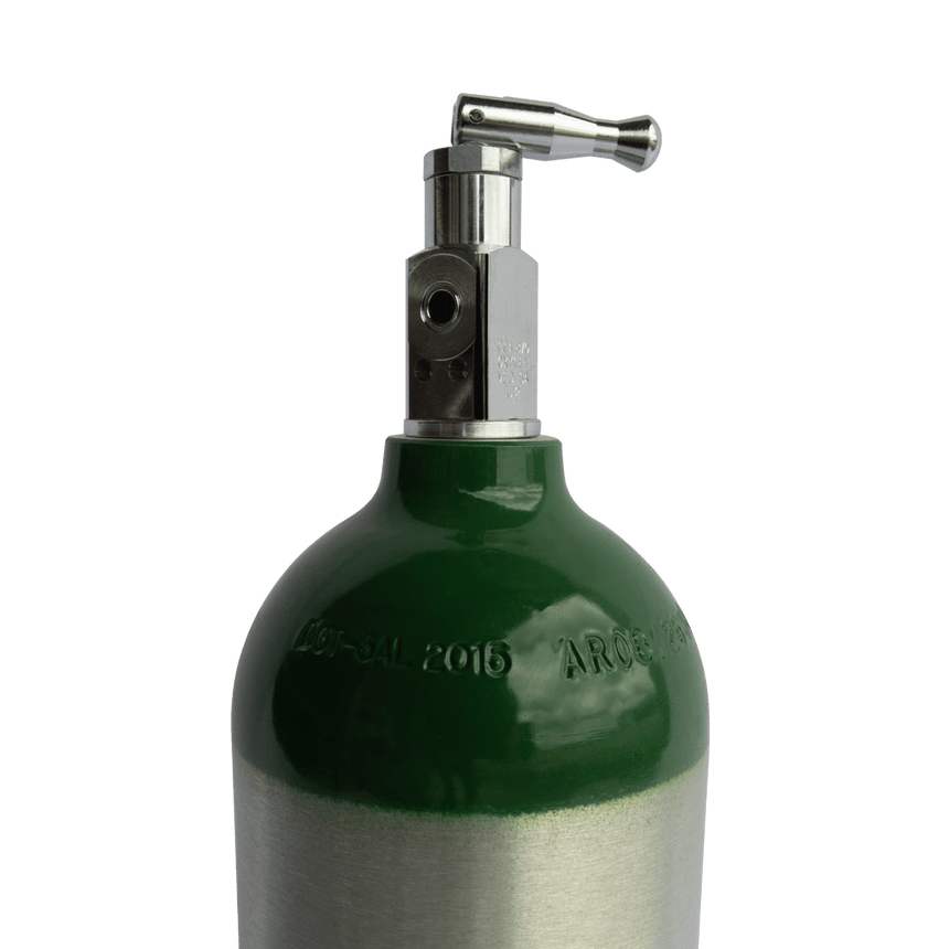 Oxygen Tank D Size - CGA870 Toggle Valve, 425 Liters - Direct Aid Health